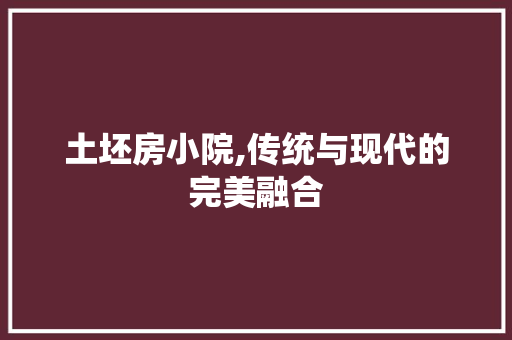 土坯房小院,传统与现代的完美融合
