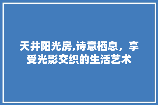 天井阳光房,诗意栖息，享受光影交织的生活艺术