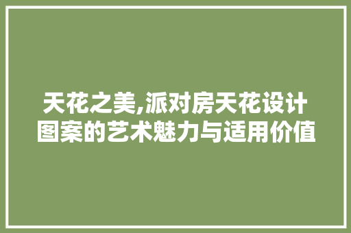 天花之美,派对房天花设计图案的艺术魅力与适用价值