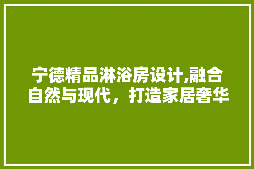 宁德精品淋浴房设计,融合自然与现代，打造家居奢华体验