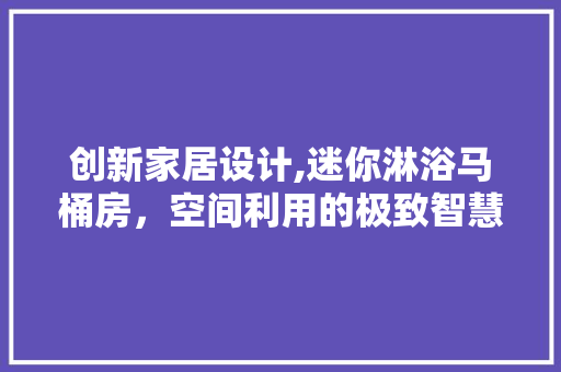 创新家居设计,迷你淋浴马桶房，空间利用的极致智慧
