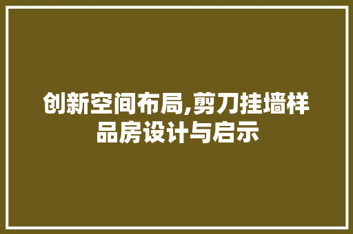 创新空间布局,剪刀挂墙样品房设计与启示