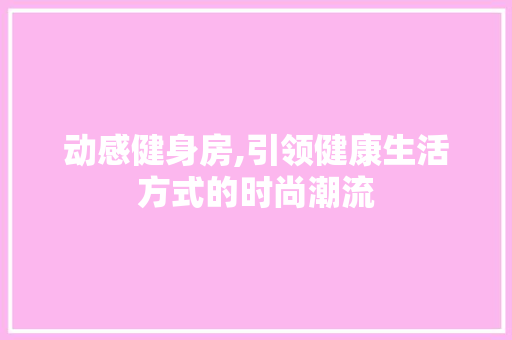 动感健身房,引领健康生活方式的时尚潮流