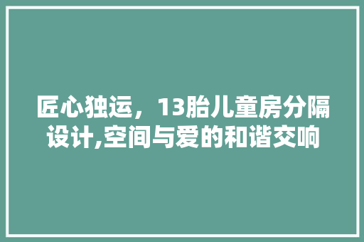 匠心独运，13胎儿童房分隔设计,空间与爱的和谐交响