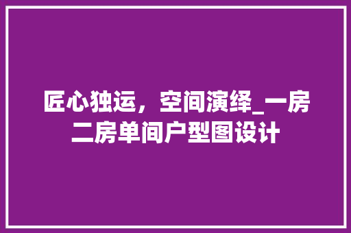 匠心独运，空间演绎_一房二房单间户型图设计