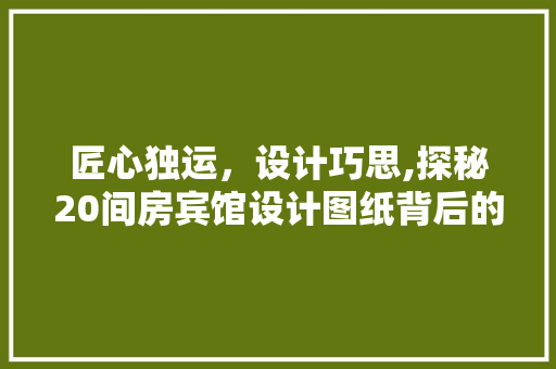 匠心独运，设计巧思,探秘20间房宾馆设计图纸背后的美学与智慧