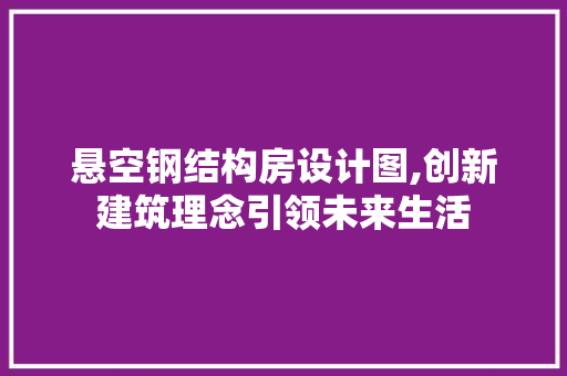 悬空钢结构房设计图,创新建筑理念引领未来生活