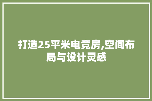 打造25平米电竞房,空间布局与设计灵感