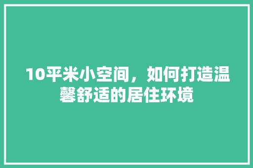 10平米小空间，如何打造温馨舒适的居住环境