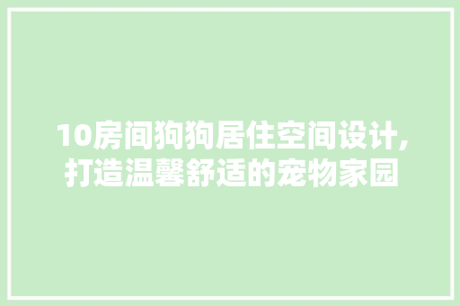 10房间狗狗居住空间设计,打造温馨舒适的宠物家园