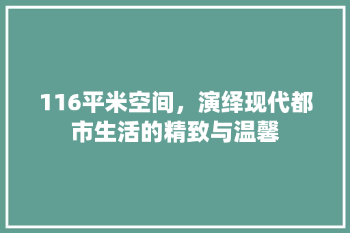 116平米空间，演绎现代都市生活的精致与温馨
