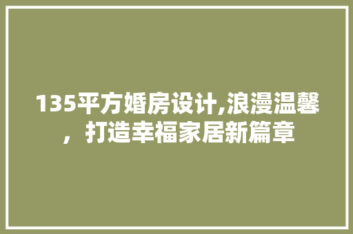135平方婚房设计,浪漫温馨，打造幸福家居新篇章