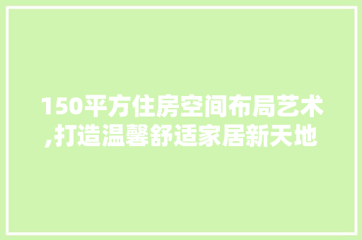 150平方住房空间布局艺术,打造温馨舒适家居新天地