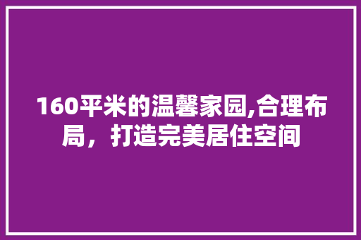 160平米的温馨家园,合理布局，打造完美居住空间