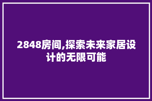 2848房间,探索未来家居设计的无限可能