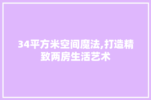 34平方米空间魔法,打造精致两房生活艺术