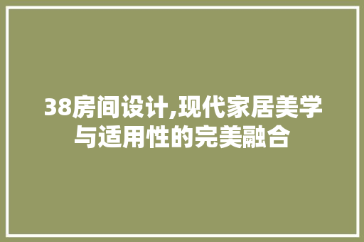 38房间设计,现代家居美学与适用性的完美融合