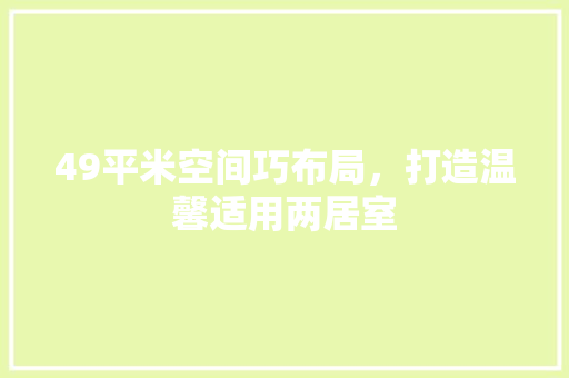 49平米空间巧布局，打造温馨适用两居室