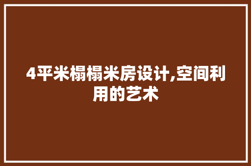 4平米榻榻米房设计,空间利用的艺术