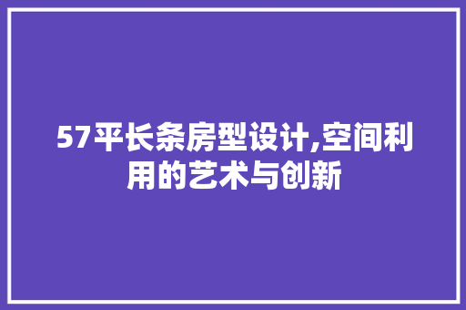 57平长条房型设计,空间利用的艺术与创新