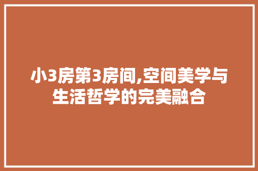 小3房第3房间,空间美学与生活哲学的完美融合
