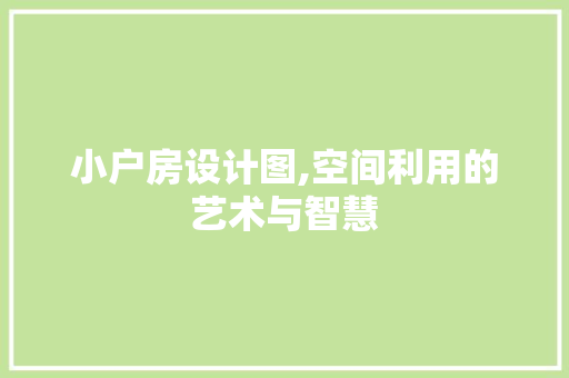 小户房设计图,空间利用的艺术与智慧