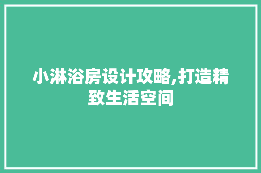 小淋浴房设计攻略,打造精致生活空间
