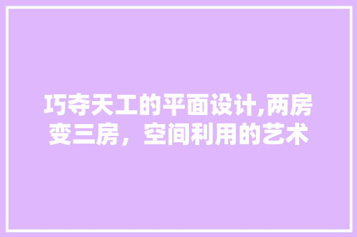 巧夺天工的平面设计,两房变三房，空间利用的艺术