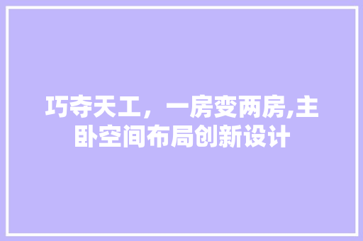 巧夺天工，一房变两房,主卧空间布局创新设计
