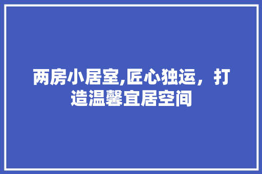 两房小居室,匠心独运，打造温馨宜居空间