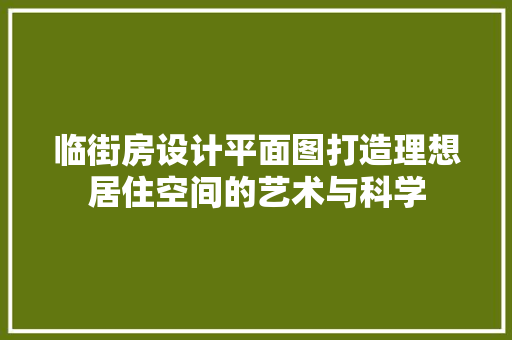 临街房设计平面图打造理想居住空间的艺术与科学