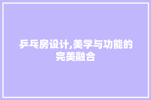 乒乓房设计,美学与功能的完美融合