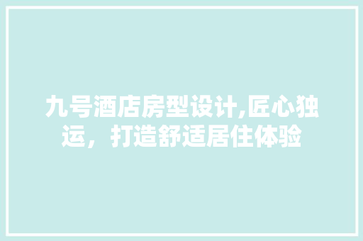 九号酒店房型设计,匠心独运，打造舒适居住体验