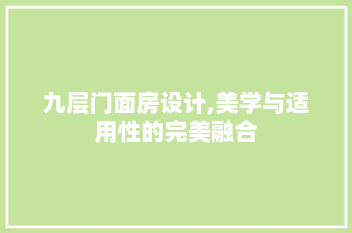 九层门面房设计,美学与适用性的完美融合