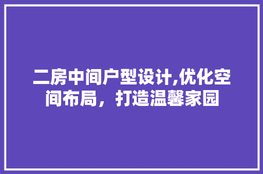 二房中间户型设计,优化空间布局，打造温馨家园