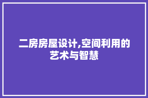 二房房屋设计,空间利用的艺术与智慧