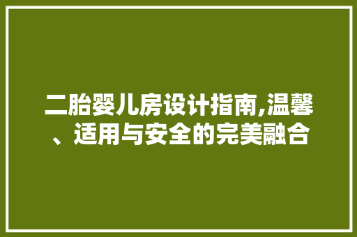 二胎婴儿房设计指南,温馨、适用与安全的完美融合
