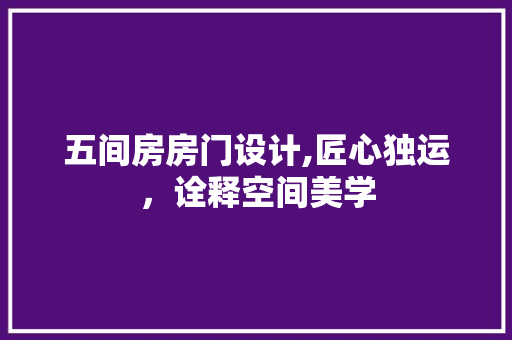 五间房房门设计,匠心独运，诠释空间美学