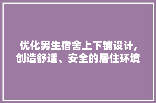 优化男生宿舍上下铺设计,创造舒适、安全的居住环境