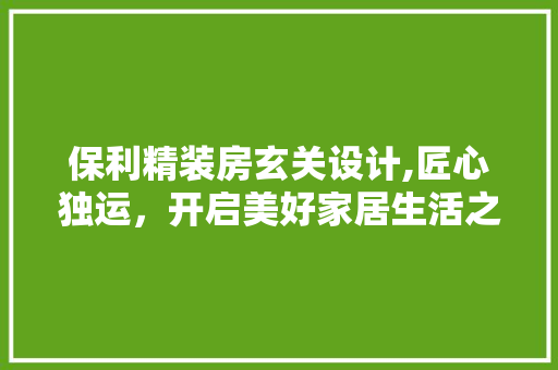 保利精装房玄关设计,匠心独运，开启美好家居生活之门