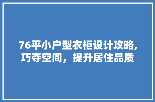 76平小户型衣柜设计攻略,巧夺空间，提升居住品质