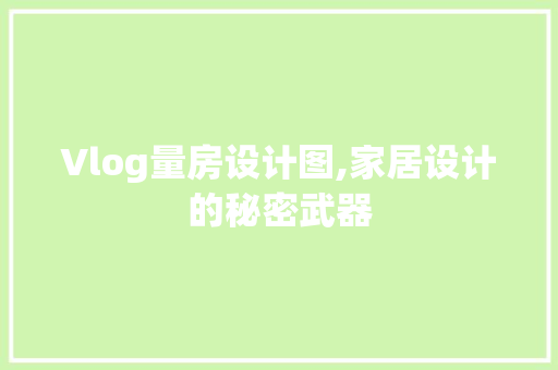 Vlog量房设计图,家居设计的秘密武器