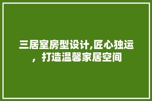 三居室房型设计,匠心独运，打造温馨家居空间