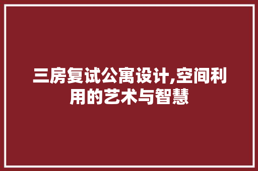 三房复试公寓设计,空间利用的艺术与智慧