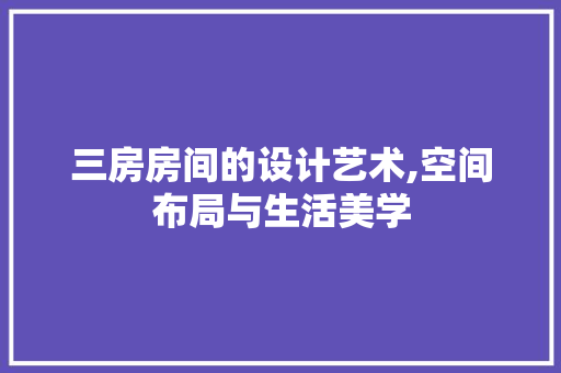三房房间的设计艺术,空间布局与生活美学