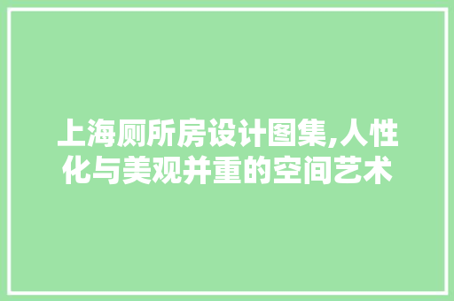 上海厕所房设计图集,人性化与美观并重的空间艺术