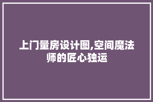 上门量房设计图,空间魔法师的匠心独运
