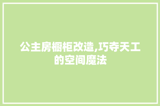 公主房橱柜改造,巧夺天工的空间魔法