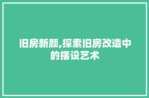 旧房新颜,探索旧房改造中的摆设艺术