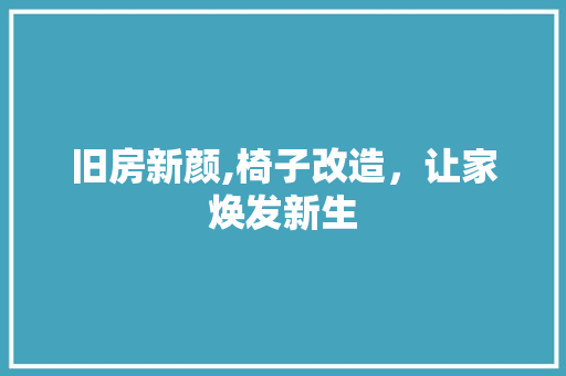 旧房新颜,椅子改造，让家焕发新生